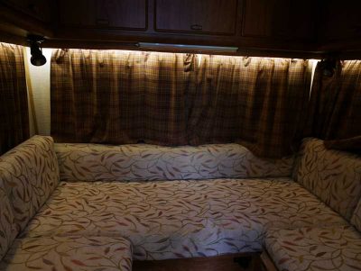 Concealed Lighting in Motorhome Seating Area